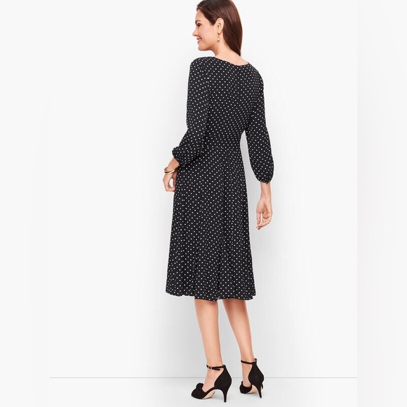Talbots Ditsy Dot Fit & Flare Dress - Picture 5 of 14